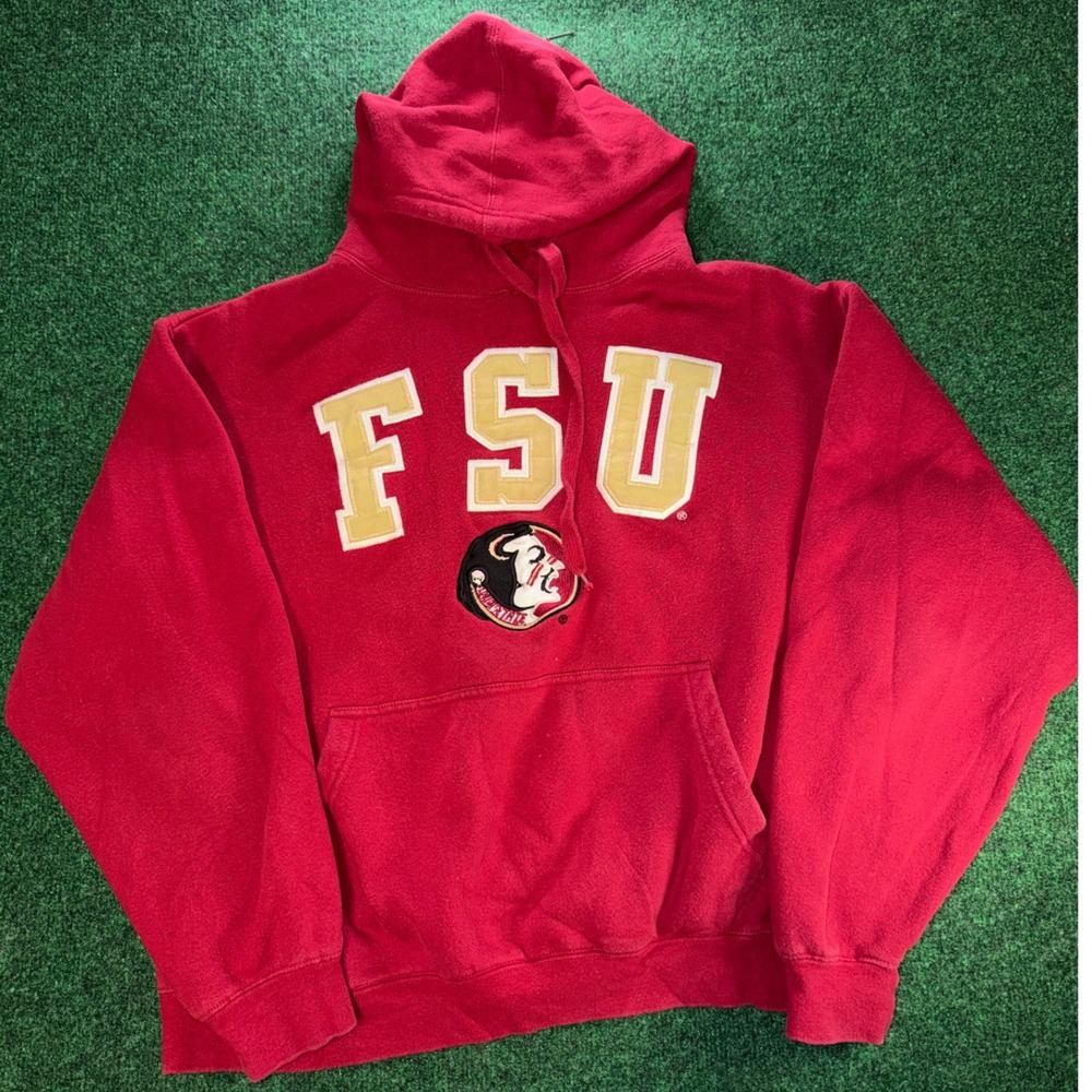 E5 Sports FSU Florida State Seminoles Hoodie Red Mens Medium Pullover Sweatshirt
